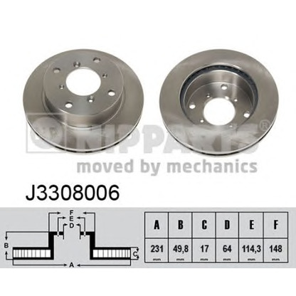 Photo Disque de frein NIPPARTS J3308006