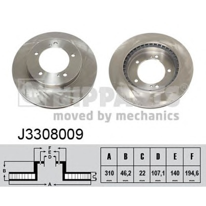 Photo Disque de frein NIPPARTS J3308009