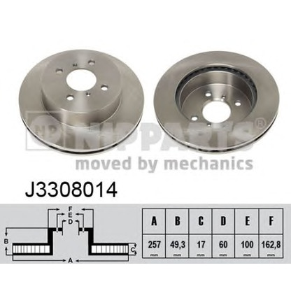 Photo Disque de frein NIPPARTS J3308014