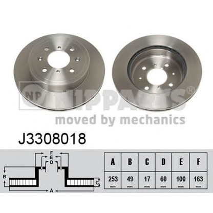 Photo Disque de frein NIPPARTS J3308018