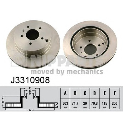 Photo Disque de frein NIPPARTS J3310908