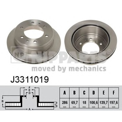 Фото Тормозной диск NIPPARTS J3311019