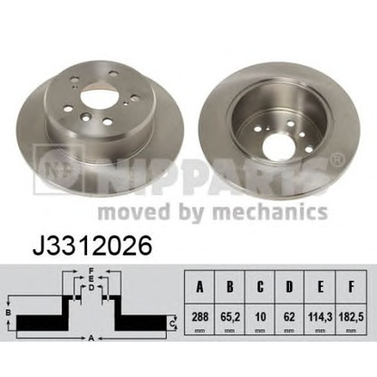 Photo Disque de frein NIPPARTS J3312026