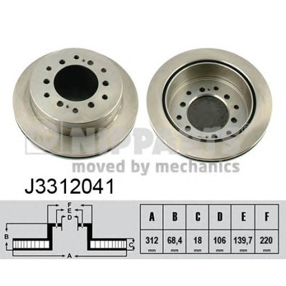 Zdjęcie Tarcza hamulcowa NIPPARTS J3312041