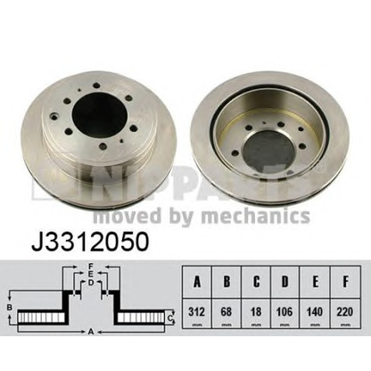 Photo Disque de frein NIPPARTS J3312050
