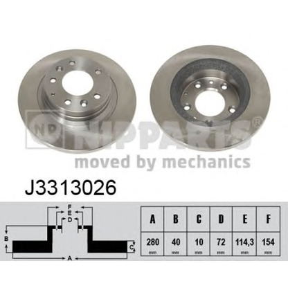 Photo Brake Disc NIPPARTS J3313026