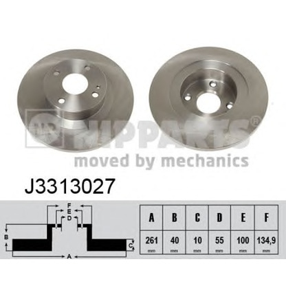 Photo Disque de frein NIPPARTS J3313027