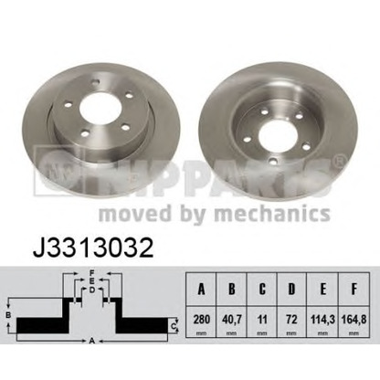 Foto Disco de freno NIPPARTS J3313032