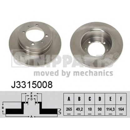 Zdjęcie Tarcza hamulcowa NIPPARTS J3315008