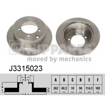 Zdjęcie Tarcza hamulcowa NIPPARTS J3315023