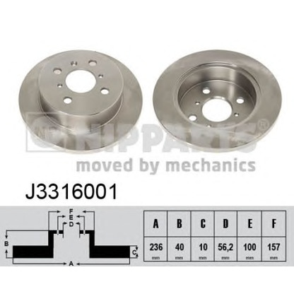 Foto Disco de freno NIPPARTS J3316001