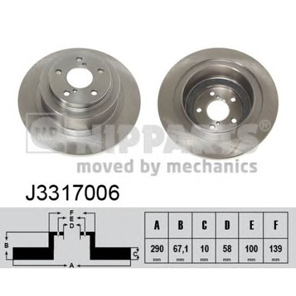 Zdjęcie Tarcza hamulcowa NIPPARTS J3317006