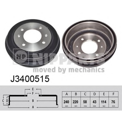 Foto Bremstrommel NIPPARTS J3400515