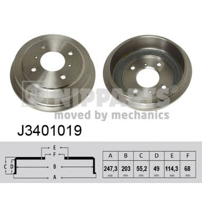 Foto Bremstrommel NIPPARTS J3401019