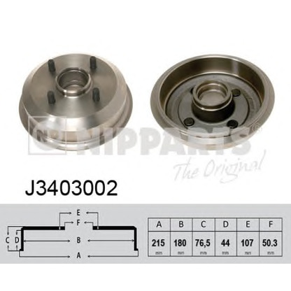 Foto Bremstrommel NIPPARTS J3403002