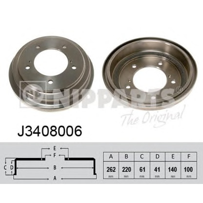 Zdjęcie Bęben hamulcowy NIPPARTS J3408006