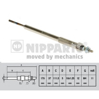 Foto Bujía de precalentamiento NIPPARTS J5712015