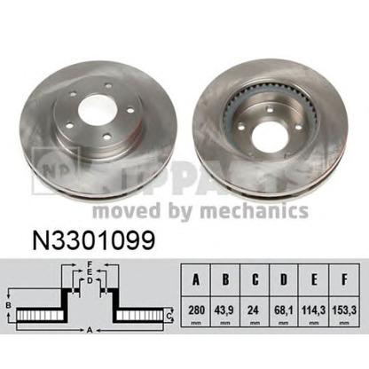 Photo Brake Disc NIPPARTS N3301099