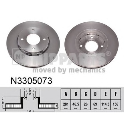 Zdjęcie Tarcza hamulcowa NIPPARTS N3305073