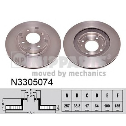 Photo Brake Disc NIPPARTS N3305074