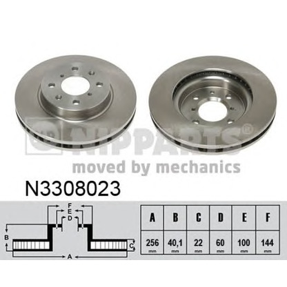 Photo Brake Disc NIPPARTS N3308023