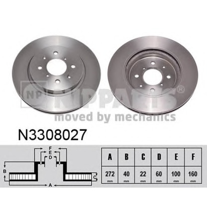 Zdjęcie Tarcza hamulcowa NIPPARTS N3308027