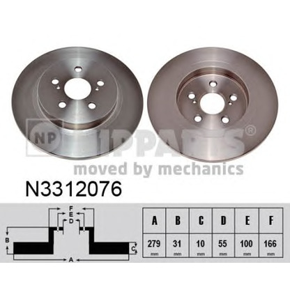 Zdjęcie Tarcza hamulcowa NIPPARTS N3312076