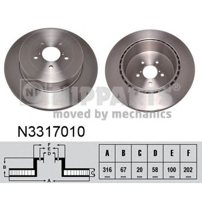 Zdjęcie Tarcza hamulcowa NIPPARTS N3317010