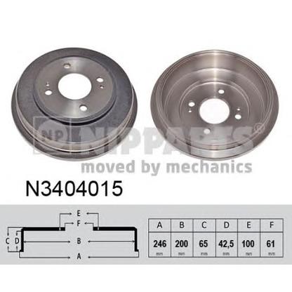 Foto Bremstrommel NIPPARTS N3404015