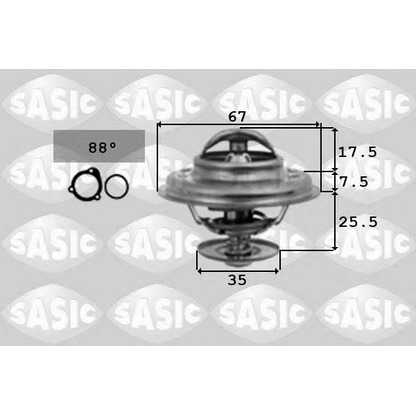 Photo Thermostat, coolant SASIC 9000335