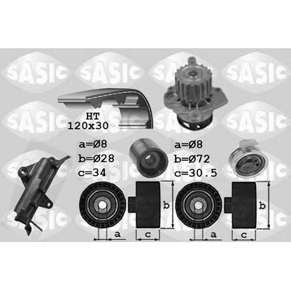 Photo Water Pump & Timing Belt Kit SASIC 3906024