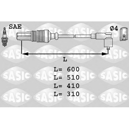 Photo Kit de câbles d'allumage SASIC 9280003