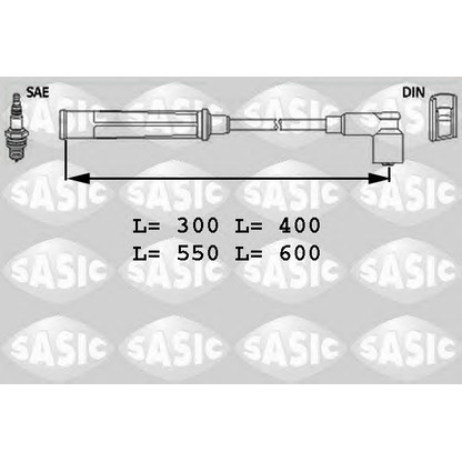 Фото Комплект проводов зажигания SASIC 9286017