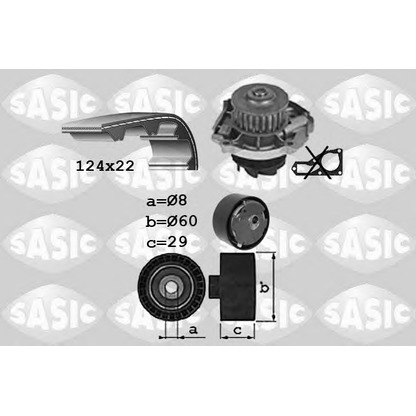 Photo Water Pump & Timing Belt Kit SASIC 3906038