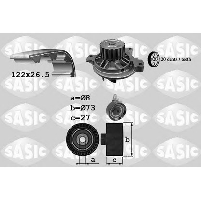 Photo Water Pump & Timing Belt Kit SASIC 3906050