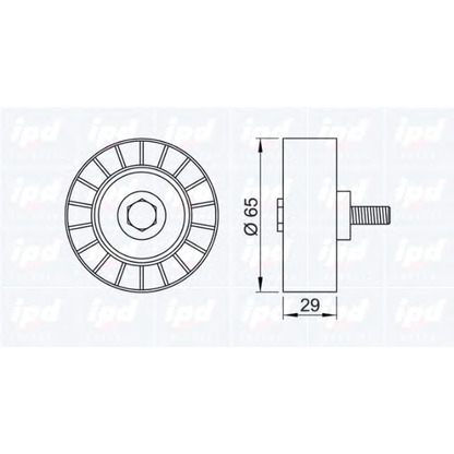 Photo Deflection/Guide Pulley, v-ribbed belt IPD 150346