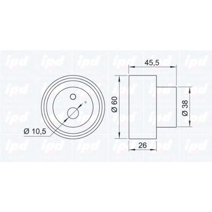 Photo Tensioner Pulley, timing belt IPD 141060