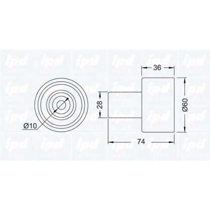 Photo Deflection/Guide Pulley, timing belt IPD 150763