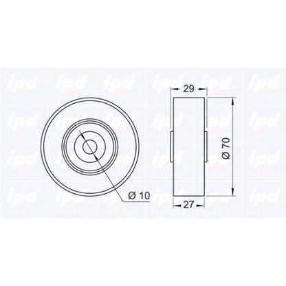 Photo Deflection/Guide Pulley, v-ribbed belt IPD 150861