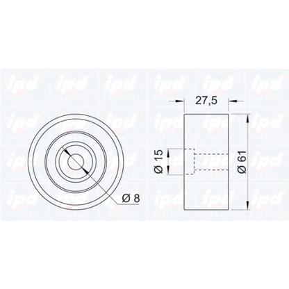 Photo Deflection/Guide Pulley, timing belt IPD 153207