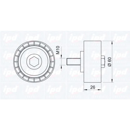 Photo Deflection/Guide Pulley, v-ribbed belt IPD 150238