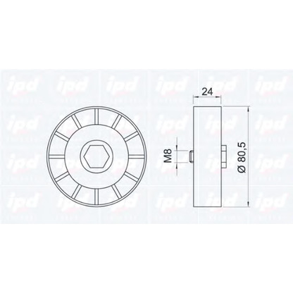 Photo Deflection/Guide Pulley, v-ribbed belt IPD 150865