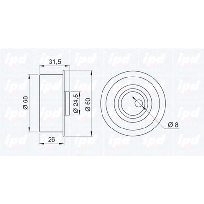 Photo Tensioner Pulley, timing belt IPD 140597