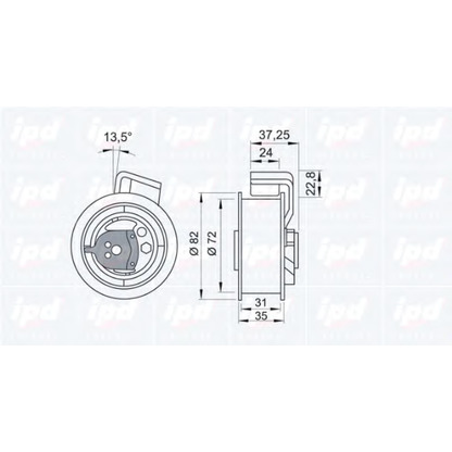 Photo Tensioner Pulley, timing belt IPD 140264