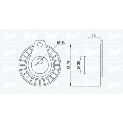 Фото Натяжной ролик, ремень ГРМ IPD 140043