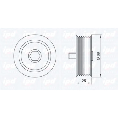 Photo Deflection/Guide Pulley, v-ribbed belt IPD 150841