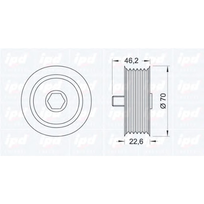 Photo Deflection/Guide Pulley, v-ribbed belt IPD 153131