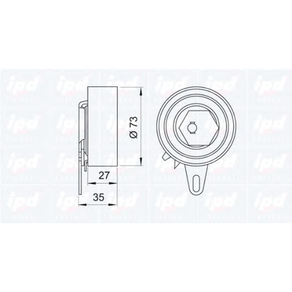 Photo Tensioner Pulley, timing belt IPD 140082