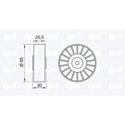 Photo Deflection/Guide Pulley, v-ribbed belt IPD 150108