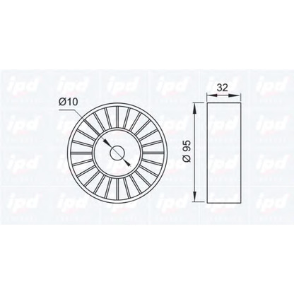 Photo Deflection/Guide Pulley, v-ribbed belt IPD 150743